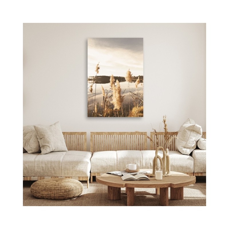 Bild auf Leinwand - Pampasgras am See | Feeby