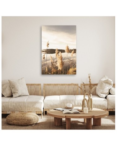 Bild auf Leinwand - Pampasgras am See | Feeby