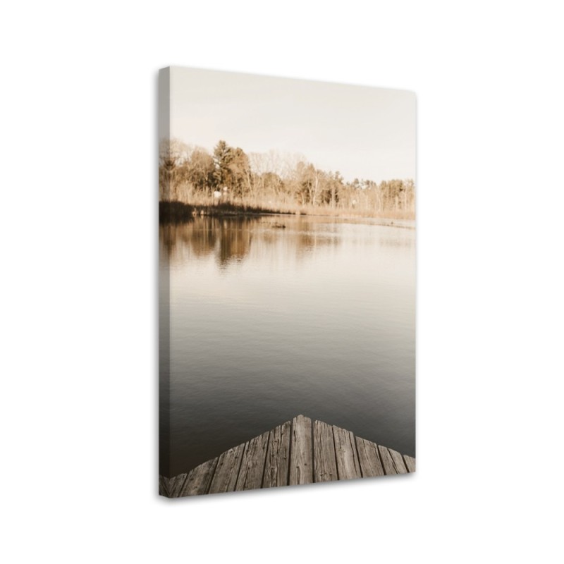 Modernes Wandbild - Fußgängerbrücke über den See | Feeby