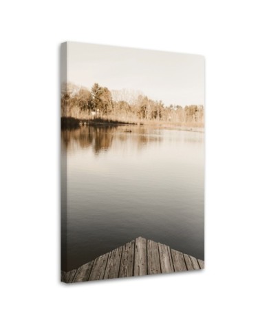 Modernes Wandbild - Fußgängerbrücke über den See | Feeby