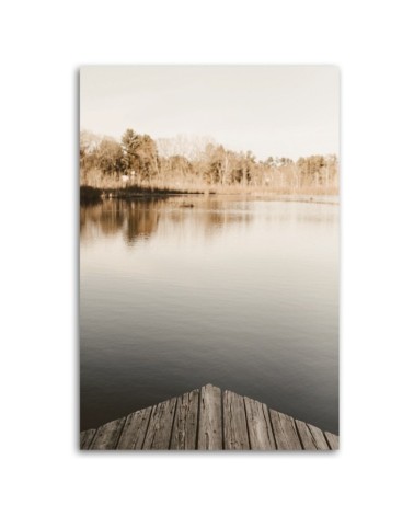 Modernes Wandbild - Fußgängerbrücke über den See | Feeby