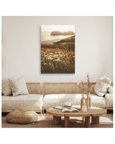 Dekoratives Leinwandbild - Blumen am Meeresufer | Feeby