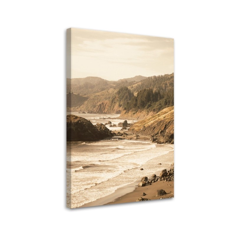 Modernes Wandbild - Wald am Meeresufer | Feeby