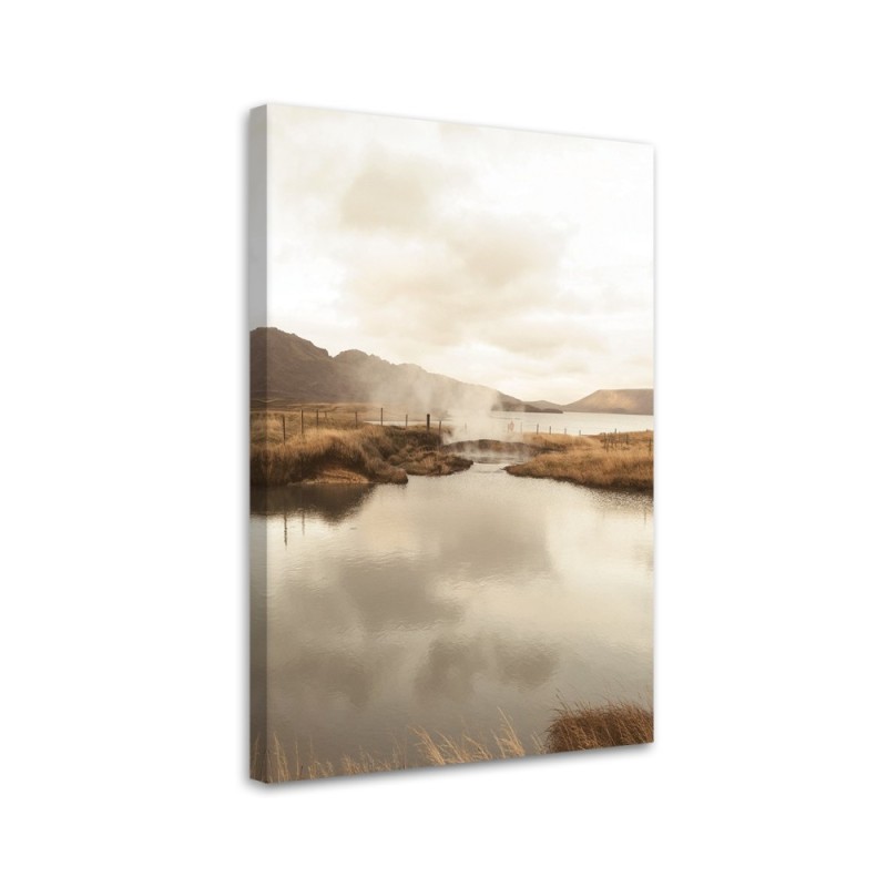 Leinwandbild - Dampfender See | Feeby