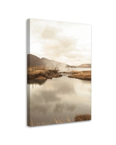 Leinwandbild - Dampfender See | Feeby