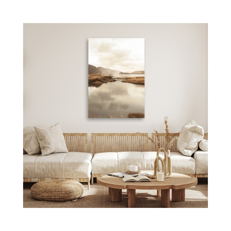 Leinwandbild - Dampfender See | Feeby