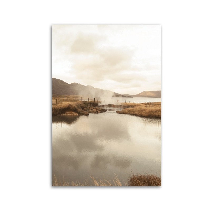 Leinwandbild - Dampfender See | Feeby