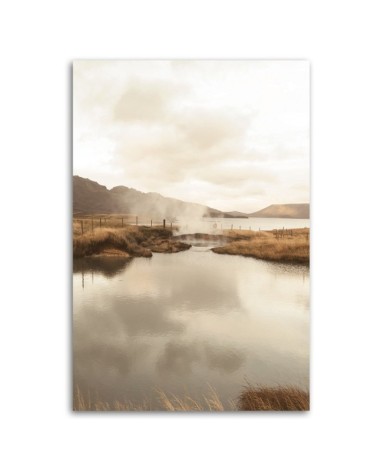 Leinwandbild - Dampfender See | Feeby