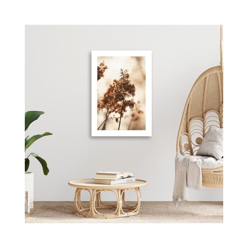 Dekoratives Leinwandbild - Getrocknete Hortensienblüte | Feeby