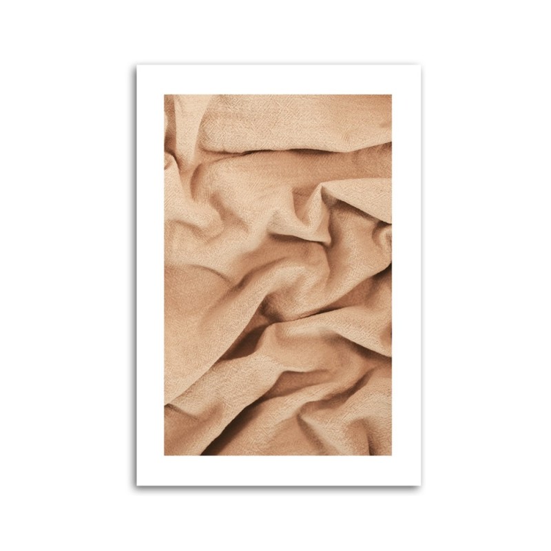 Wandbild für Wohnzimmer - Beigefarbener Stoff | Feeby