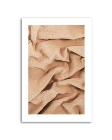 Wandbild für Wohnzimmer - Beigefarbener Stoff | Feeby