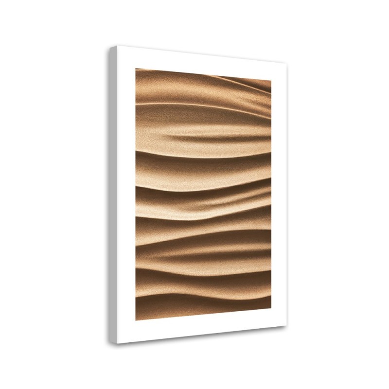 Bild auf Leinwand - Beigefarbene Wellen 3D | Feeby