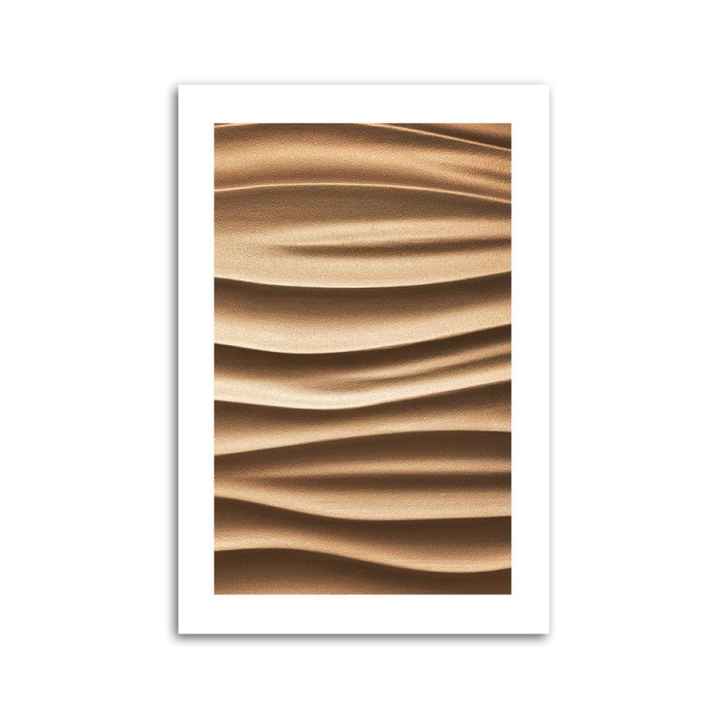 Bild auf Leinwand - Beigefarbene Wellen 3D | Feeby