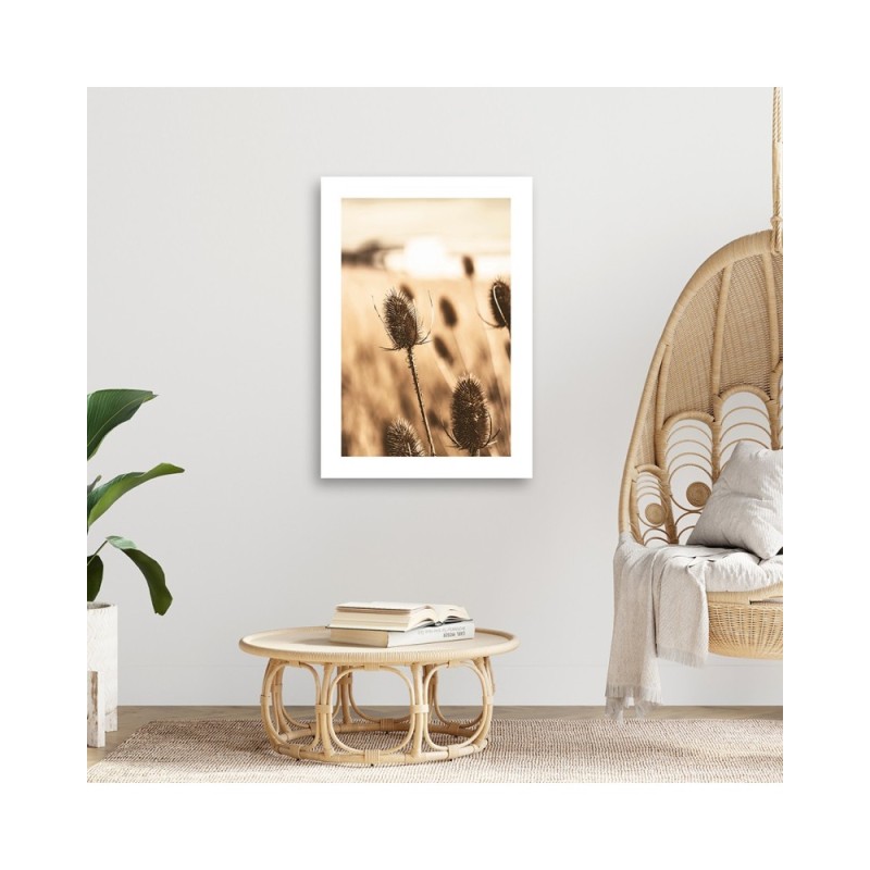 Modernes Wandbild - Getrocknete Teestrauchblüte | Feeby