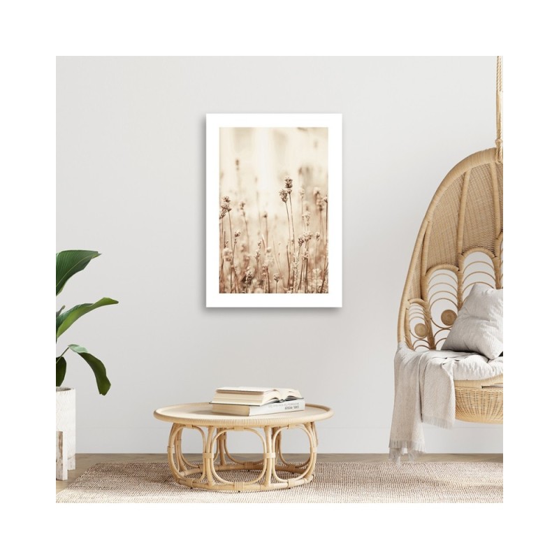 Wandbild für Wohnzimmer - Zarte Feldblumen | Feeby