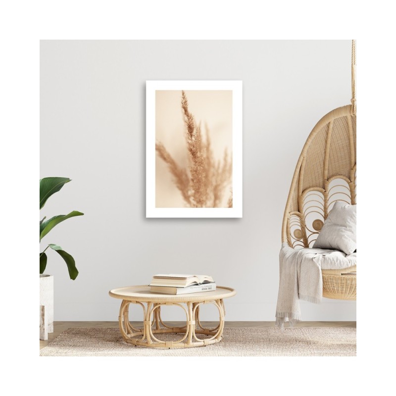 Leinwandbild - Beigefarbenes Pampasgras | Feeby