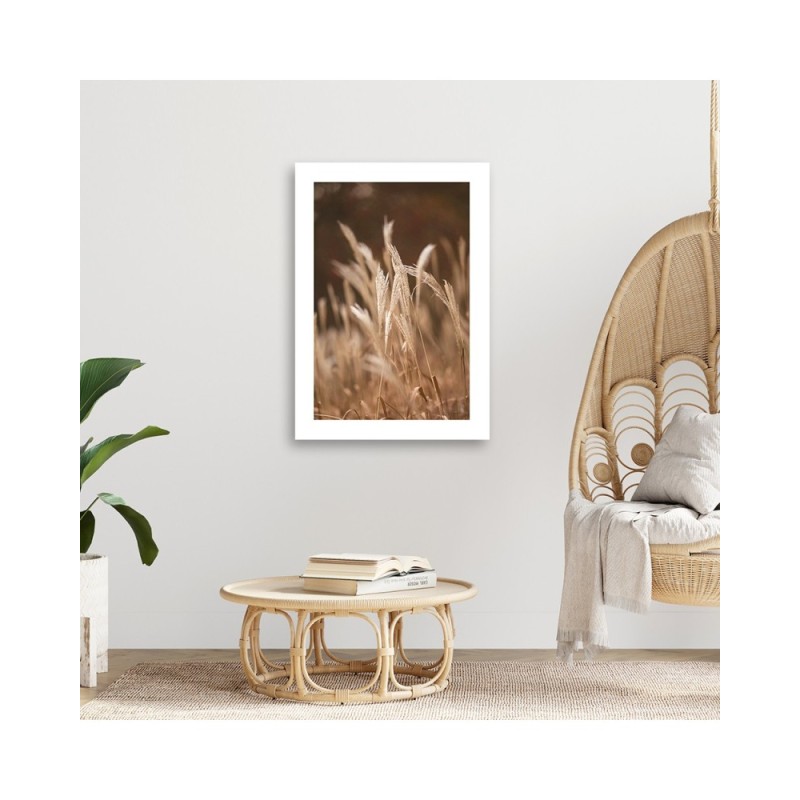 Modernes Wandbild - Trockenes Gras auf der Wiese | Feeby