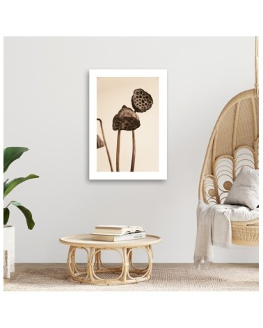 Wandbild für Wohnzimmer - Getrocknete Lotosblumen | Feeby