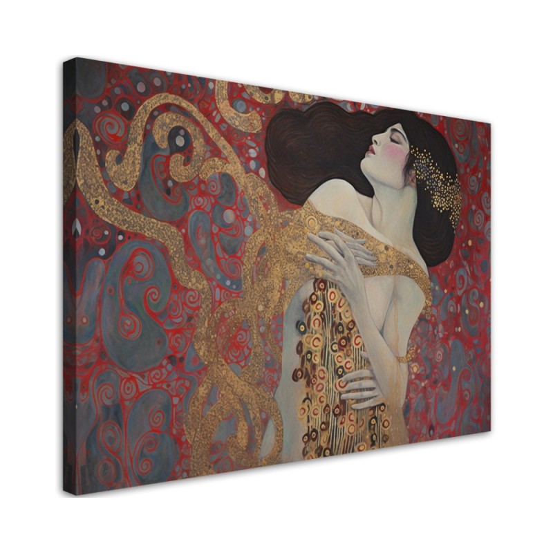 Obraz na płótnie - Kobieta czerwona abstrakcja - G. Klimt | FEEBY