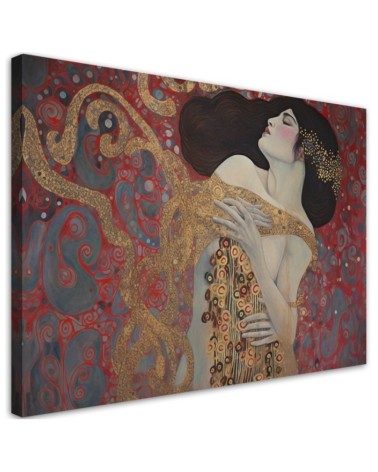 Bild auf Leinwand - Frau rot abstrakt - G. Klimt | Feeby