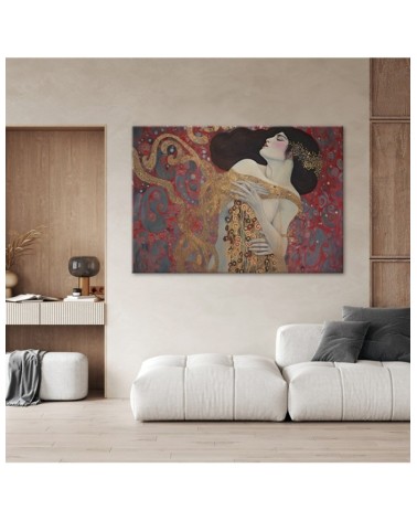 Bild auf Leinwand - Frau rot abstrakt - G. Klimt | Feeby