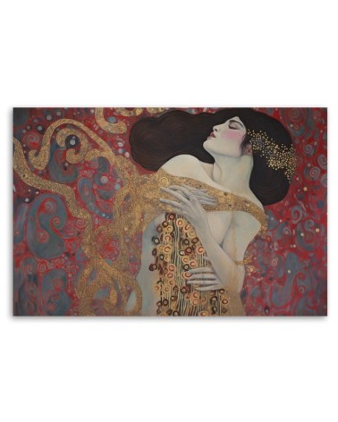 Bild auf Leinwand - Frau rot abstrakt - G. Klimt | Feeby
