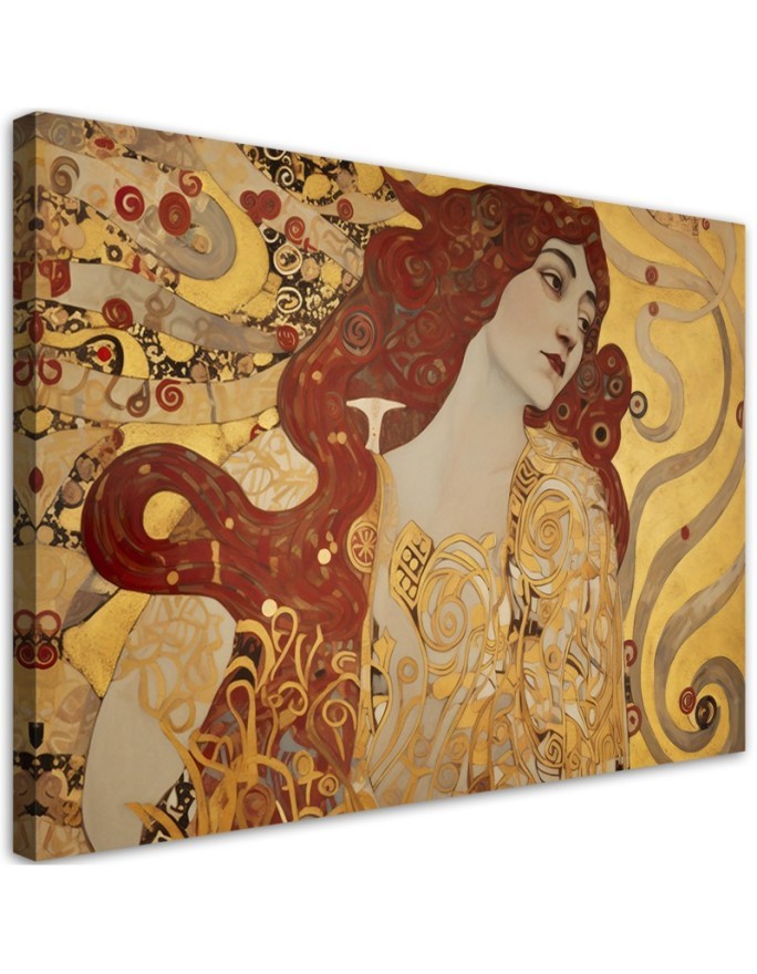 Modernes Wandbild - Frau mit langem Haar - G. Klimt | Feeby