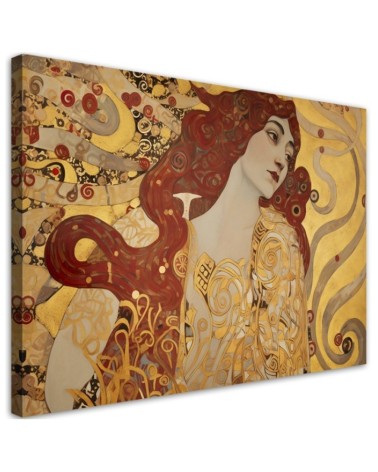 Modernes Wandbild - Frau mit langem Haar - G. Klimt | Feeby