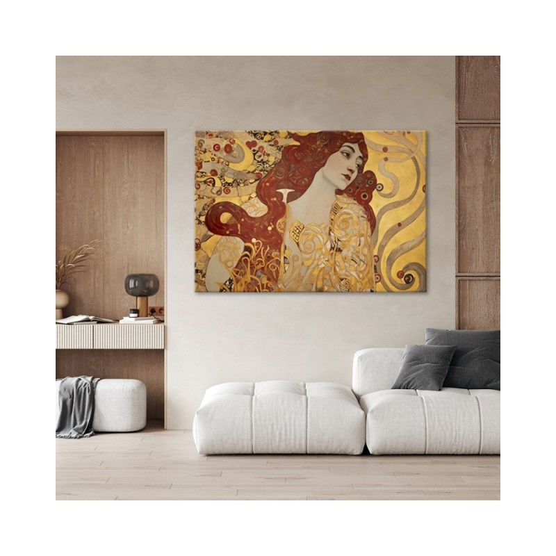 Modernes Wandbild - Frau mit langem Haar - G. Klimt | Feeby