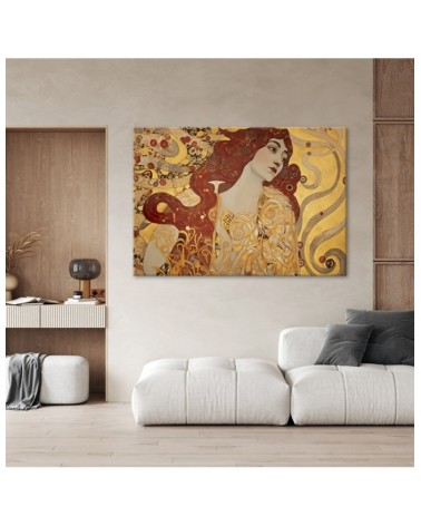 Modernes Wandbild - Frau mit langem Haar - G. Klimt | Feeby