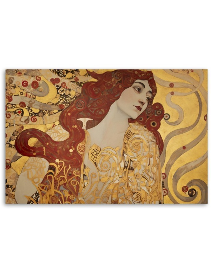 Obraz na płótnie - Kobieta z długimi włosami - G. Klimt | FEEBY