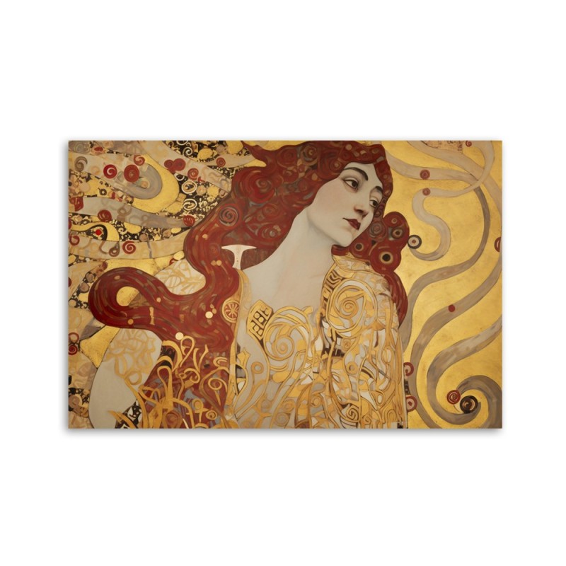 Modernes Wandbild - Frau mit langem Haar - G. Klimt | Feeby