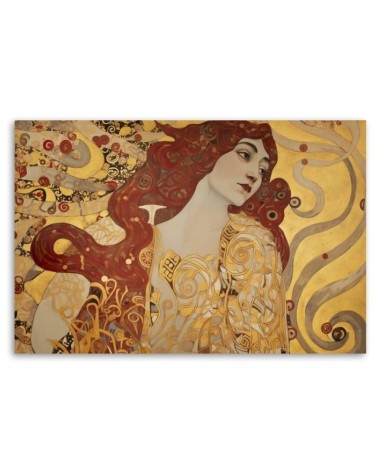 Modernes Wandbild - Frau mit langem Haar - G. Klimt | Feeby