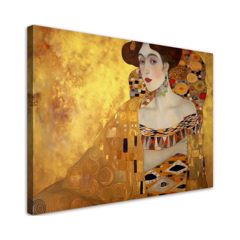 Modernes Wandbild - Goldenes Bildnis einer Frau - G. Klimt | Feeby