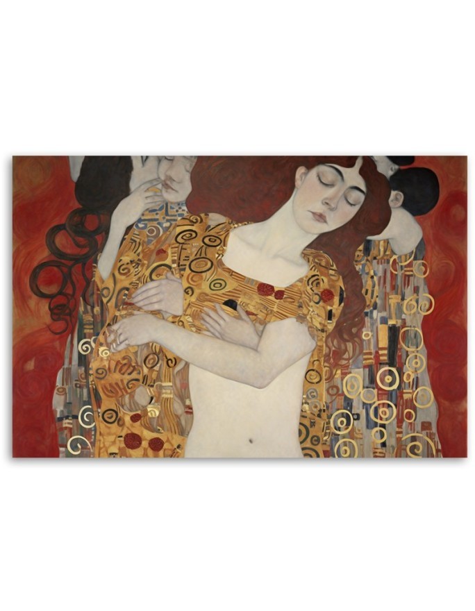 Obraz na płótnie - Pocałunek kobiet abstrakcja - G. Klimt | FEEBY