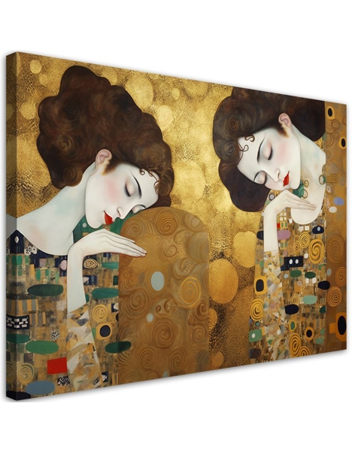 Bild auf Leinwand - Bildnis einer Frau in Gold - G. Klimt | Feeby