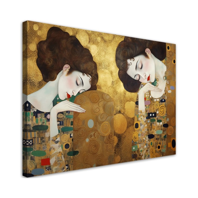 Bild auf Leinwand - Bildnis einer Frau in Gold - G. Klimt | Feeby