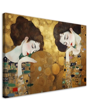 Bild auf Leinwand - Bildnis einer Frau in Gold - G. Klimt | Feeby