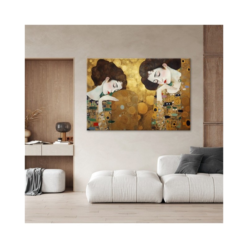Bild auf Leinwand - Bildnis einer Frau in Gold - G. Klimt | Feeby