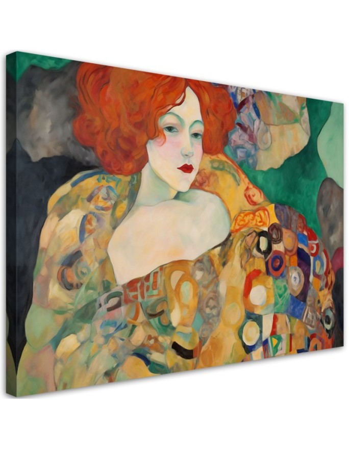 Wandbild für Wohnzimmer - Rothaarige Frau - G. Klimt | Feeby