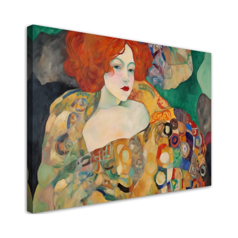 Wandbild für Wohnzimmer - Rothaarige Frau - G. Klimt | Feeby