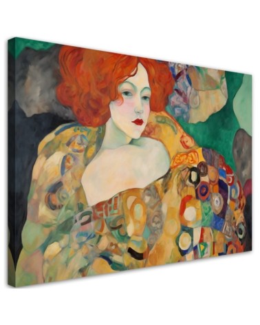 Wandbild für Wohnzimmer - Rothaarige Frau - G. Klimt | Feeby