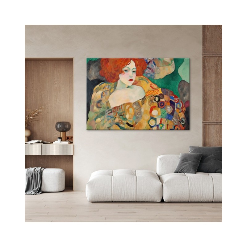 Wandbild für Wohnzimmer - Rothaarige Frau - G. Klimt | Feeby