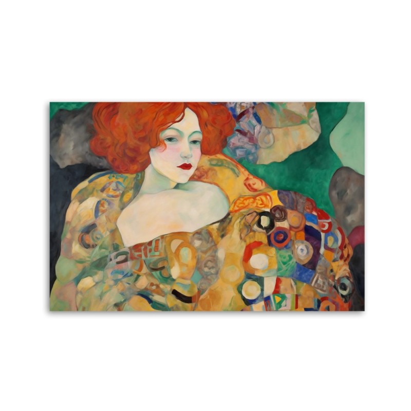 Wandbild für Wohnzimmer - Rothaarige Frau - G. Klimt | Feeby