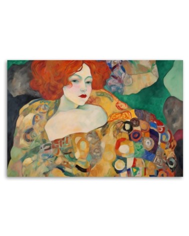 Wandbild für Wohnzimmer - Rothaarige Frau - G. Klimt | Feeby
