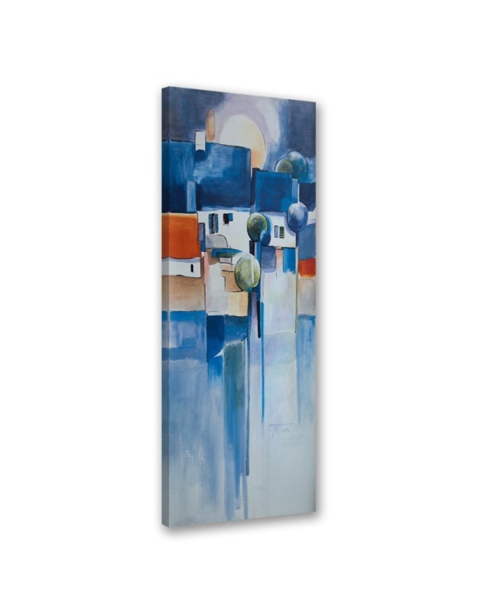 Leinwandbild - Abstrakte gemalte Stadt | Feeby