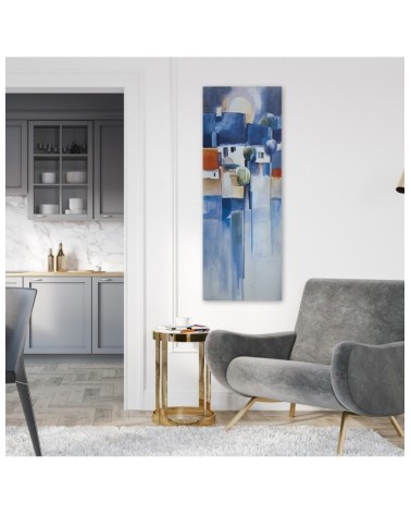 Leinwandbild - Abstrakte gemalte Stadt | Feeby