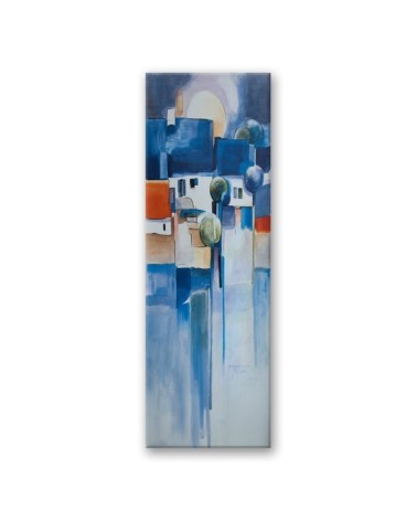 Leinwandbild - Abstrakte gemalte Stadt | Feeby