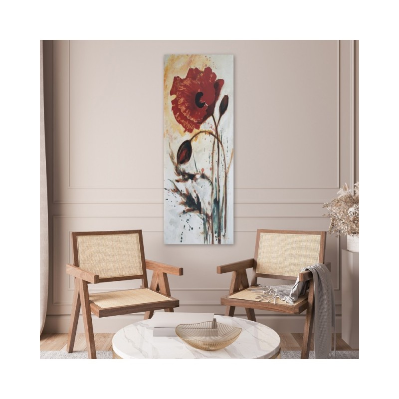 Modernes Wandbild - Gemalte Mohnblume | Feeby