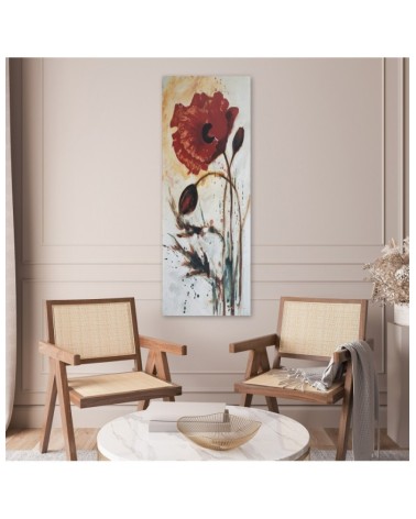 Modernes Wandbild - Gemalte Mohnblume | Feeby